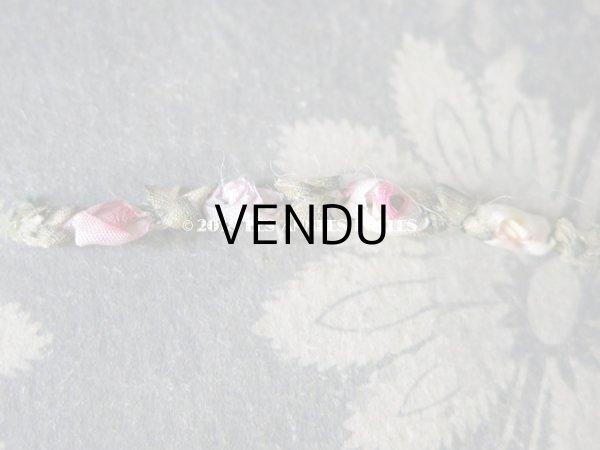 画像4: 19世紀末 アンティーク  シルク製 5色の薔薇のロココトリム  ロココリボン  (4)