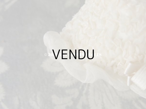 画像11: アンティーク ドール用 とても小さなボネ シルクオーガンジーのギャザー (11)