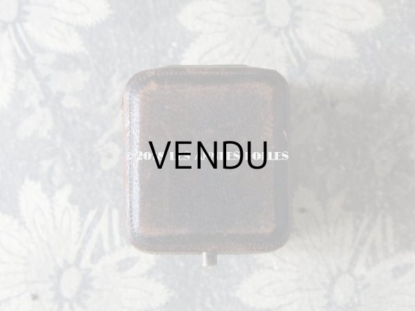 画像4: アンティーク 本革製 ジュエリーボックス リングボックス モノグラム 【 ID 】 ブラウン (4)