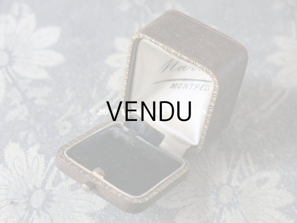 画像7: アンティーク 本革製 ジュエリーボックス リングボックス モノグラム 【 ID 】 ブラウン (7)