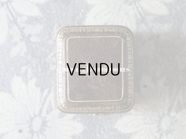 画像3: アンティーク 本革製 ジュエリーボックス リングボックス モノグラム 【 ID 】 ブラウン (3)