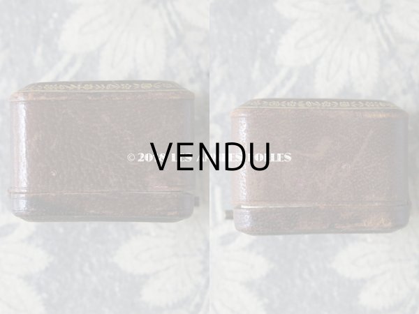 画像6: アンティーク 本革製 ジュエリーボックス リングボックス モノグラム 【 ID 】 ブラウン (6)