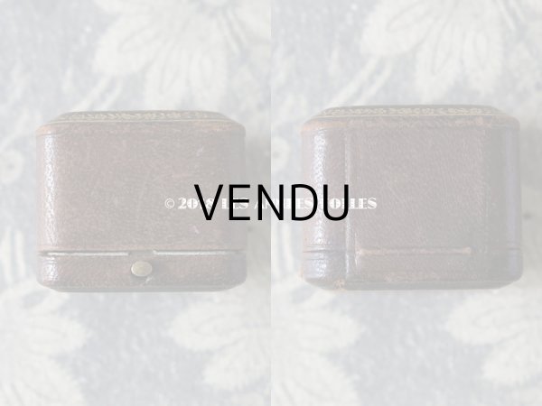 画像5: アンティーク 本革製 ジュエリーボックス リングボックス モノグラム 【 ID 】 ブラウン (5)