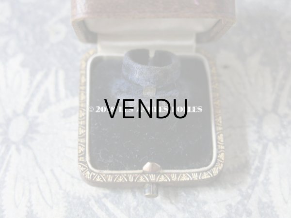 画像8: アンティーク 本革製 ジュエリーボックス リングボックス モノグラム 【 ID 】 ブラウン (8)