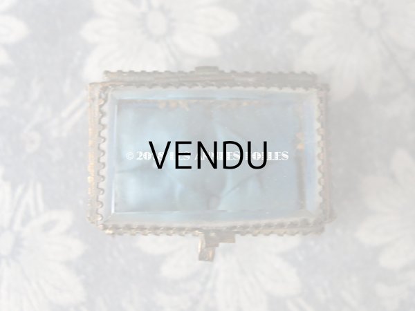 画像3: アンティーク ジュエリーボックス　スモーキーブルーのクッション (3)