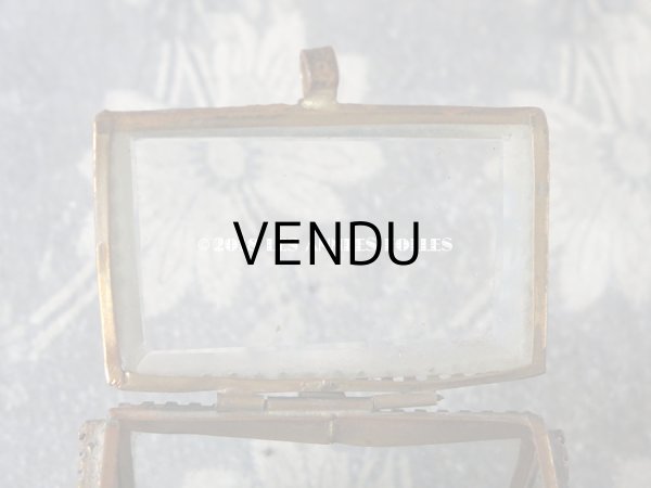 画像5: アンティーク ジュエリーボックス　スモーキーブルーのクッション (5)