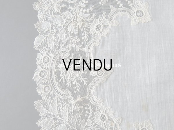 画像3: アンティーク ポワンドガーズ 結婚式のハンカチ 『ポワン・ド・ガーズ』 (3)