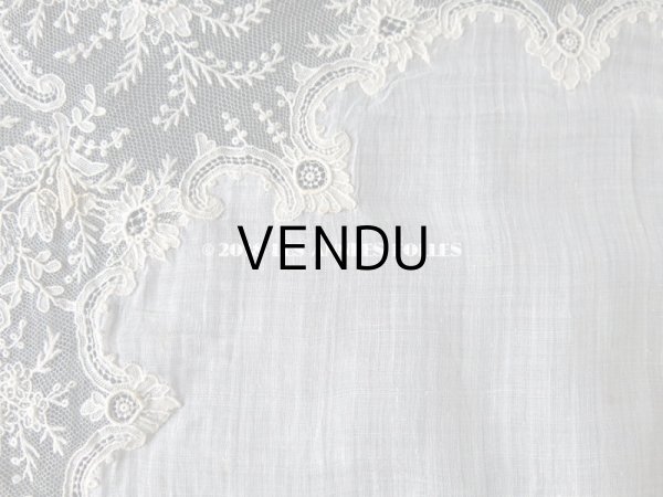 画像11: アンティーク ポワンドガーズ 結婚式のハンカチ 『ポワン・ド・ガーズ』 (11)