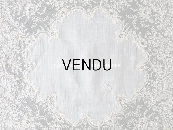 画像10: アンティーク ポワンドガーズ 結婚式のハンカチ 『ポワン・ド・ガーズ』 (10)