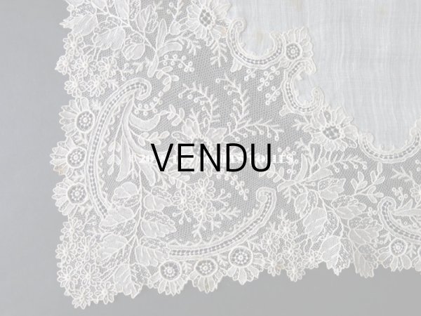 画像4: アンティーク ポワンドガーズ 結婚式のハンカチ 『ポワン・ド・ガーズ』 (4)