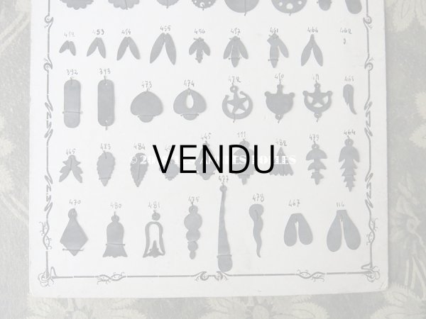 画像3: 1900年代 アンティーク  スパンコールのサンプラー Paillettes au Coq  (3)