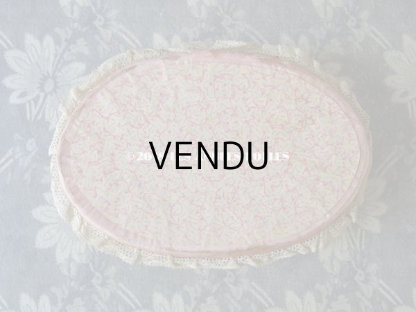 画像5: アンティーク　ロココトリム & レース ピンクのお菓子箱　シルク製 (5)