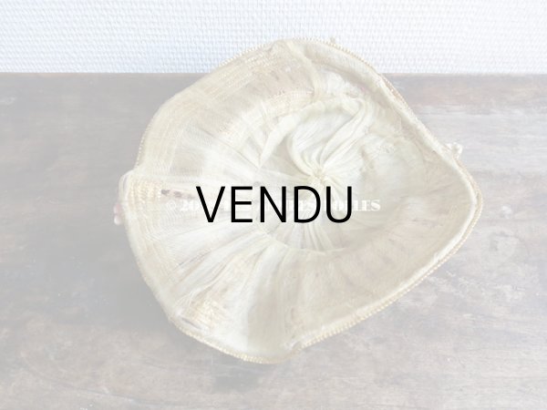 画像15: 19世紀 ナポレオン3世時代 アンティーク ジュモー用 ストローハット コサージュ付 (15)