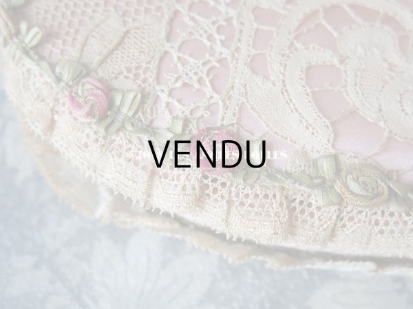 画像7: アンティーク　ロココトリム & レース ピンクのお菓子箱　シルク製 (7)