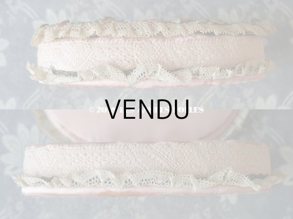 画像8: アンティーク　ロココトリム & レース ピンクのお菓子箱　シルク製 (8)