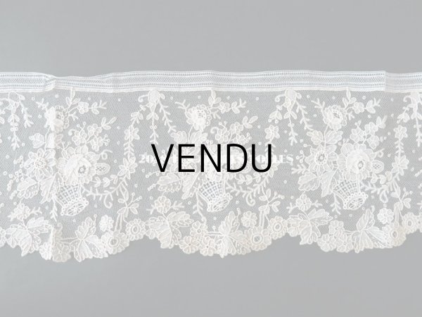 画像6: 19世紀末 アンティーク ニードルレース 薔薇の花かご ローズパニエのポワンドローズ  【ポワン・ド・ガーズ】　【ポワン・ド・ローズ】 170cm (6)