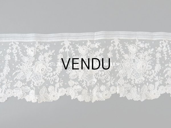 画像8: 19世紀末 アンティーク ニードルレース 薔薇の花かご ローズパニエのポワンドローズ  【ポワン・ド・ガーズ】　【ポワン・ド・ローズ】 170cm (8)