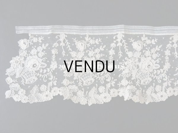 画像3: 19世紀末 アンティーク ニードルレース 薔薇の花かご ローズパニエのポワンドローズ  【ポワン・ド・ガーズ】　【ポワン・ド・ローズ】 170cm (3)