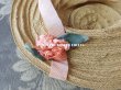 画像8: アンティーク ドール用 ストローハット 淡いピンクの布花&リボン (8)