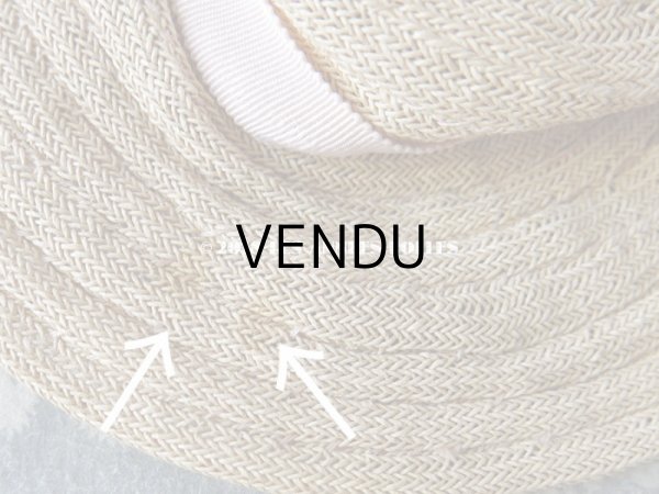 画像10: アンティーク ドール用 ストローハット 淡いピンクの布花&リボン (10)