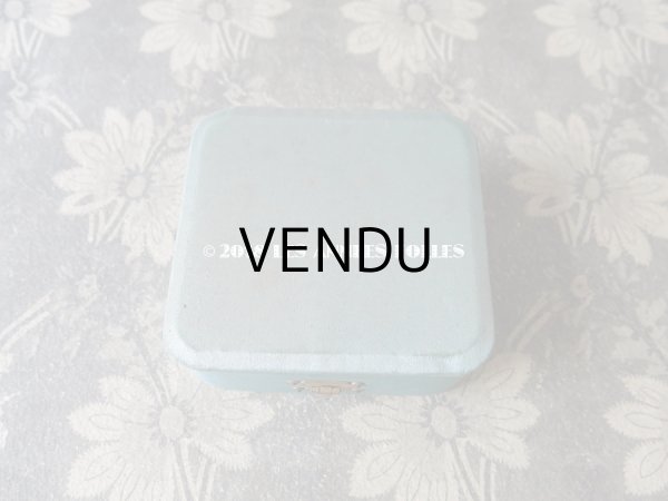 画像3: アンティーク ジュエリーボックス ブルーのシルクサテン (3)