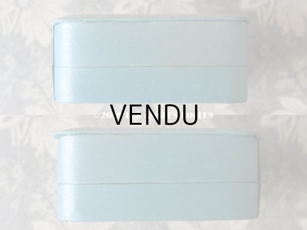 画像7: アンティーク ジュエリーボックス ブルーのシルクサテン (7)