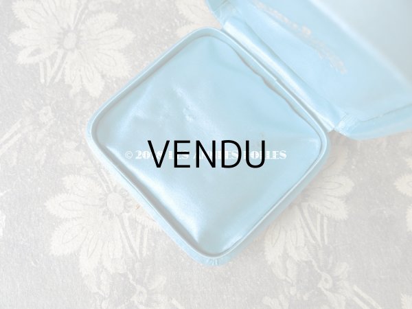 画像8: アンティーク ジュエリーボックス ブルーのシルクサテン (8)