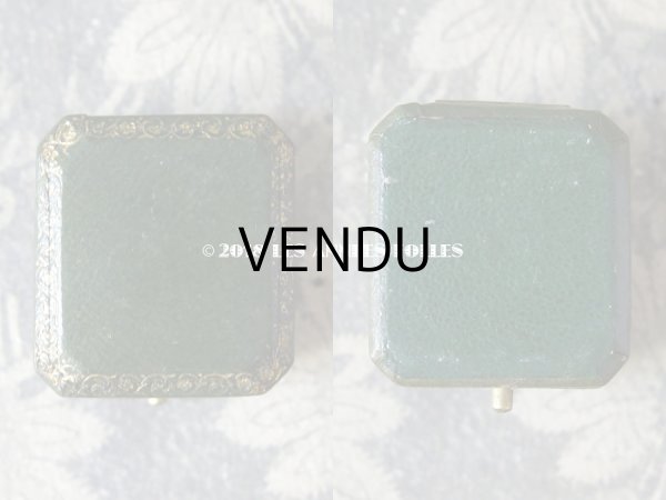 画像5: アンティーク ジュエリーボックス リングボックス 金彩入り　グリーン (5)