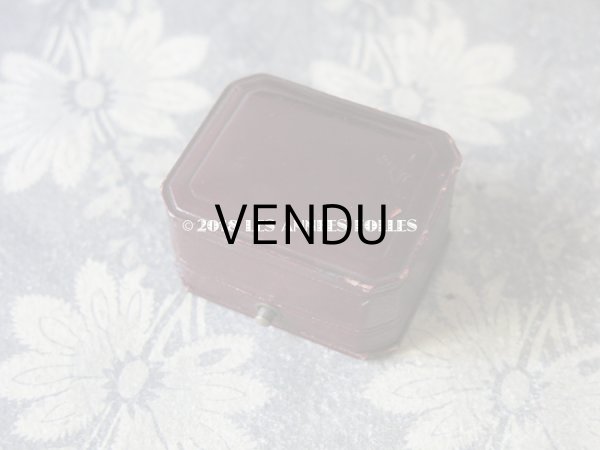 画像4: アンティーク 本革製 ジュエリーボックス ボルドー イヤリング＆ピアス (4)