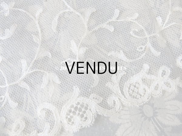 画像3: 1930年代 アンティーク リーフ柄 幅広 チュールレース 1.6m (3)