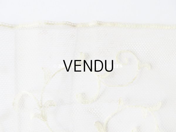 画像12: 1930年代 アンティーク リーフ柄 幅広 チュールレース 1.6m (12)