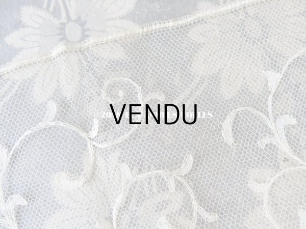 画像6: 1930年代 アンティーク リーフ柄 幅広 チュールレース 1.6m (6)