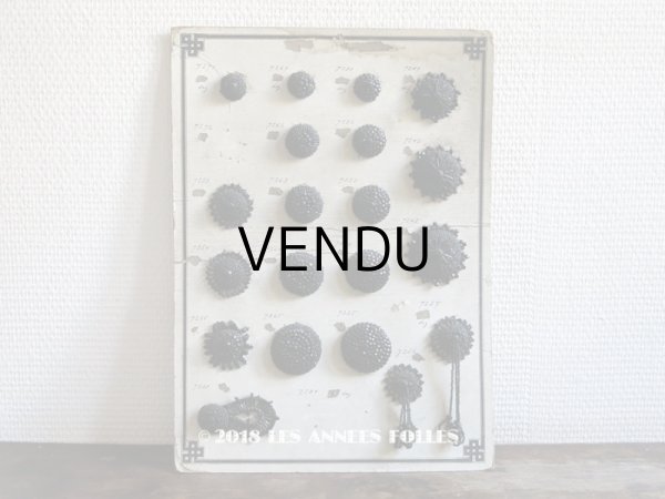 画像1: 19世紀末 アンティーク  オートクチュール刺繍のアトリエのサンプラー フレンチジェット (1)