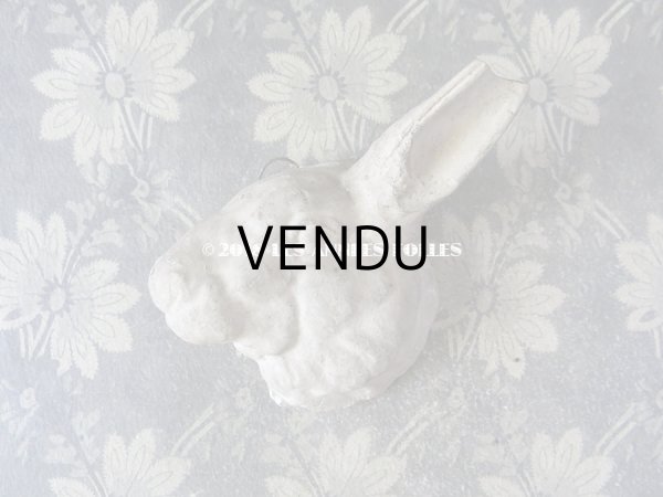 画像5: アンティーク 石膏のオーナメント  うさぎ＆花 (5)