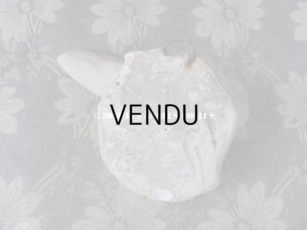 画像8: アンティーク 石膏のオーナメント  うさぎ＆花 (8)