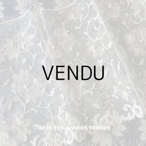 画像: 1930年代 アンティーク リーフ柄 幅広 チュールレース 1.6m