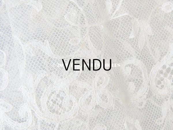 画像8: 1930年代 アンティーク リーフ柄 幅広 チュールレース 1.6m (8)