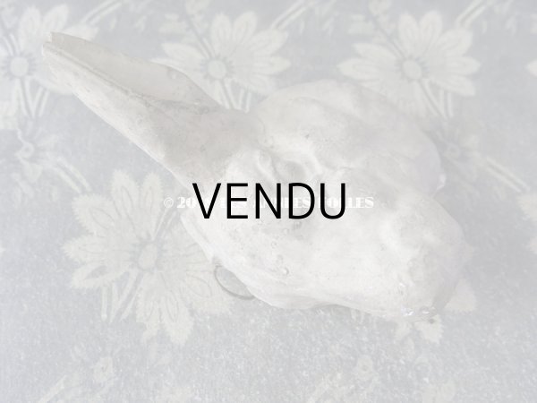 画像7: アンティーク 石膏のオーナメント  うさぎ＆花 (7)