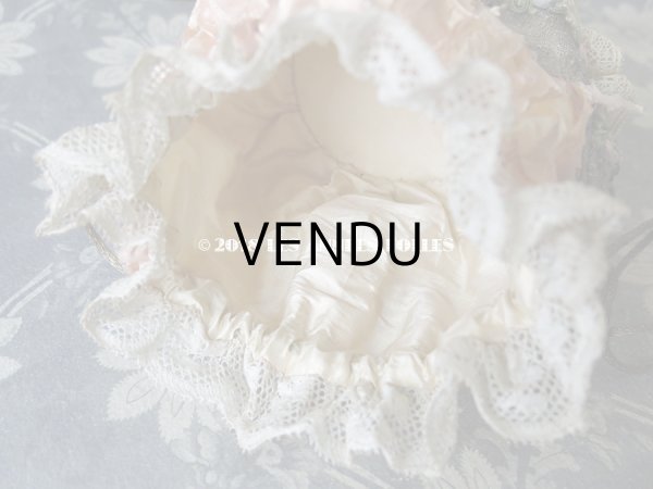 画像4: 19世紀初頭 アンティーク ミラー付　ロココトリム＆レースのオモニエール シルク製 (4)