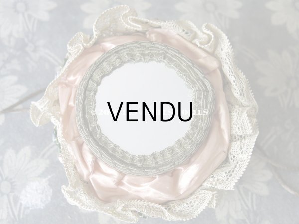 画像5: 19世紀初頭 アンティーク ミラー付　ロココトリム＆レースのオモニエール シルク製 (5)