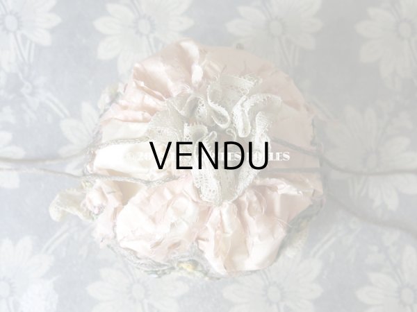 画像3: 19世紀初頭 アンティーク ミラー付　ロココトリム＆レースのオモニエール シルク製 (3)