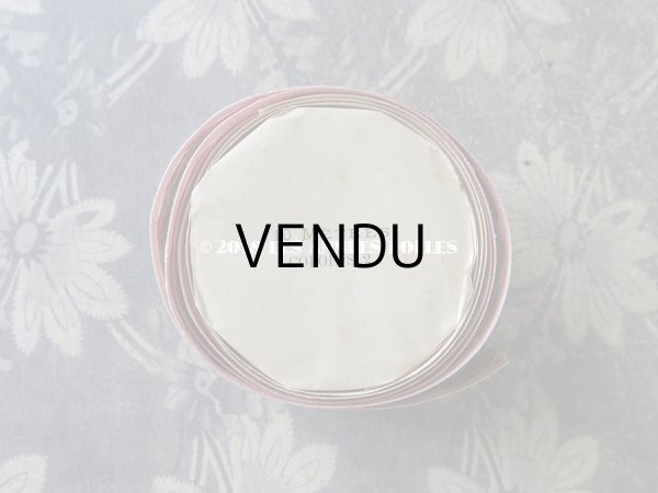 画像4: 19世紀末 アンティーク シルク製  ジャガード織 花柄のリボン ピンク＆ボルドー 1.55m (4)