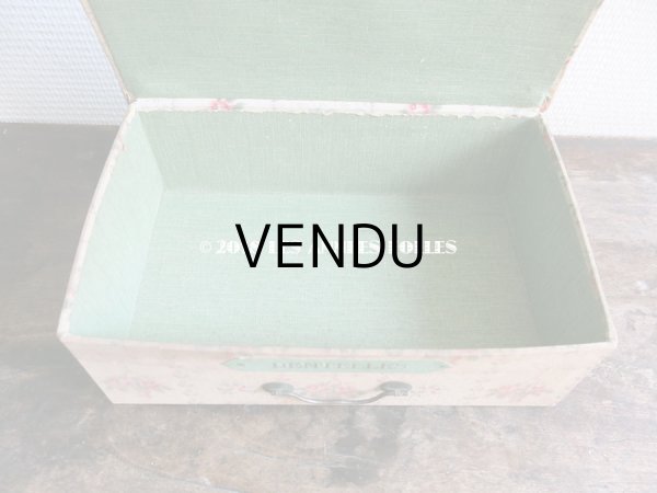 画像4: 1900年代 アンティーク 薔薇の花かご  カルトナージュボックス　レース入れ チェストの引き出し　DENTELLE (4)