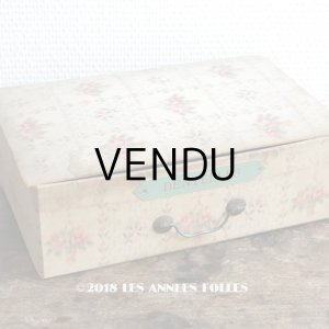 画像: 1900年代 アンティーク 薔薇の花かご  カルトナージュボックス　レース入れ チェストの引き出し　DENTELLE