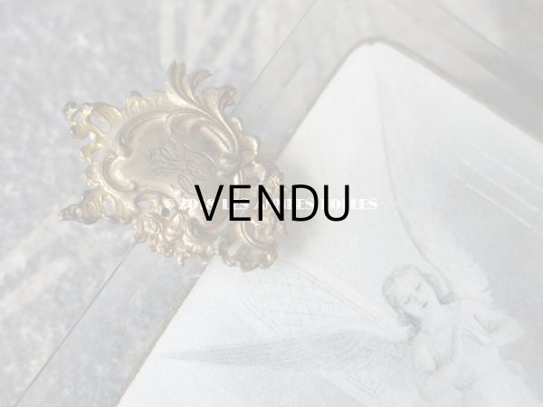 画像7: アンティーク フォトフレーム モノグラムのメダイヨン ロカイユ装飾 (7)