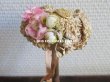 画像10: アンティーク ドール用 とても小さなストローハット 薔薇の布花とフリル (10)