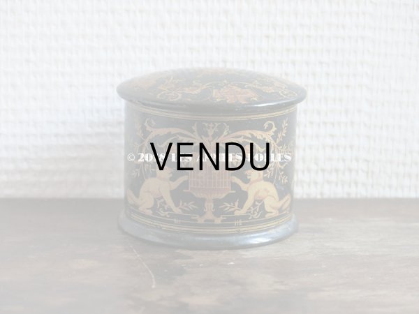 画像4: 19世紀 アンティーク ナポレオン3世時代 パピエマシェ 猫と妖精 パウダーボックス 小物入れ (4)