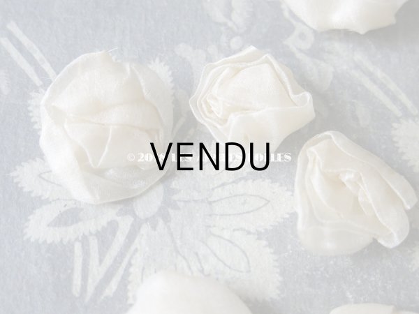 画像6: 1900年代 アンティーク シルクシフォンの薔薇のモチーフ 12〜13ピースのセット  (6)