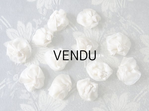 画像7: 1900年代 アンティーク シルクシフォンの薔薇のモチーフ 12〜13ピースのセット  (7)