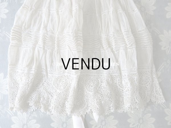 画像9: アンティーク ドール用 レースのドレス　ピンクのリボン付 (9)